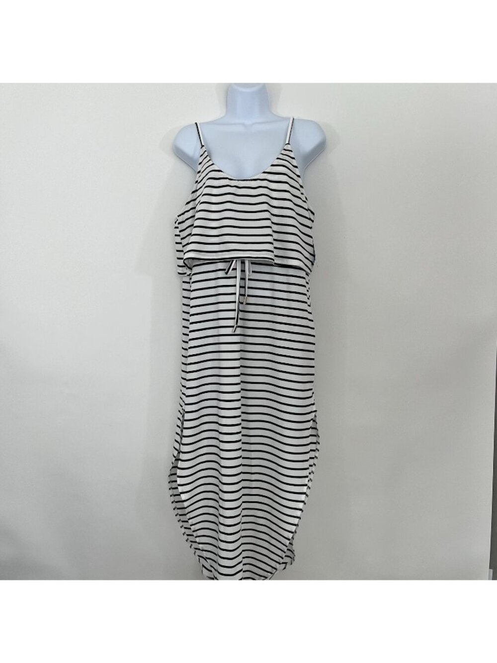 CUPSHE White Black Stripe Scoop Neck Sleeveless Maxi Dress